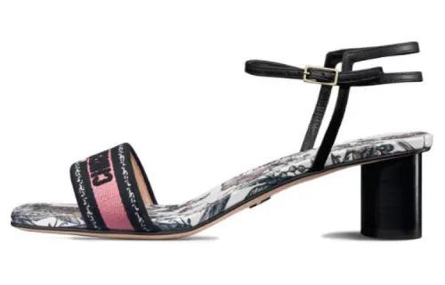 DIOR Dway One Strap Sandals 5CM Women's Black