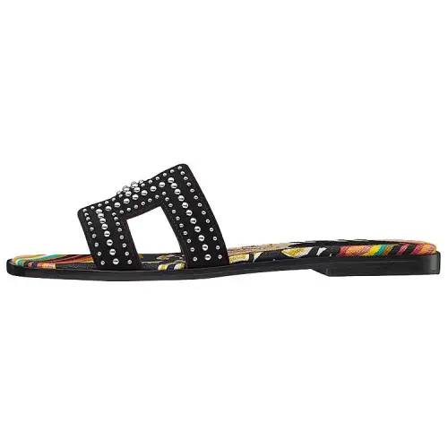 HERMES Oran Slide Slippers Women's Black Stud