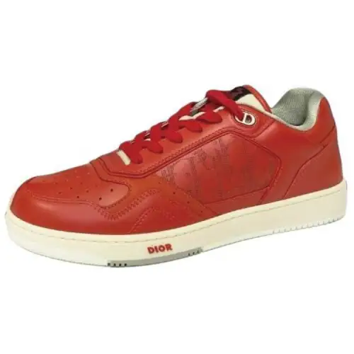 DIOR B27 Cow Leather Low top Skateboard Shoes Men's Red