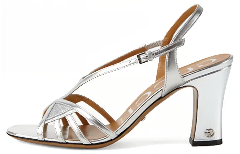 GUCCI One Strap Sandals Women's Silver