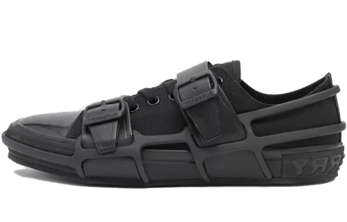 Burberry Webb Leather Athletic Shoes Low top Casual Shoes Men's Black