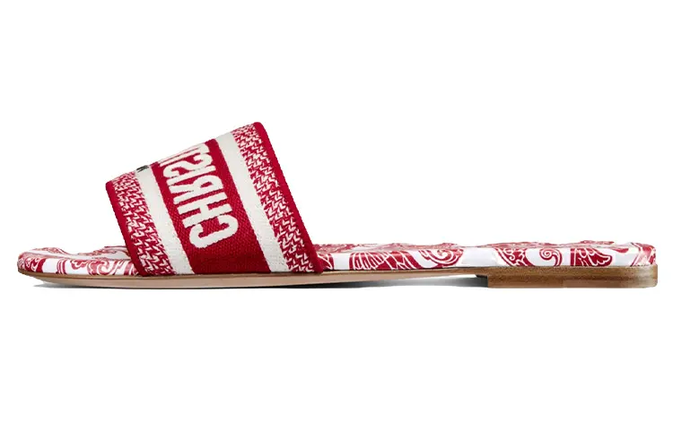 DIOR Dway Slide Slippers Women's Red/White
