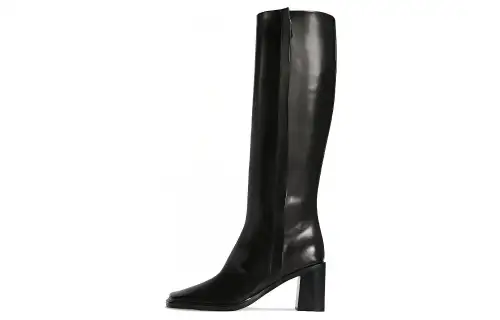 THE ROW Leather Patch Knee High Boots 7.5cm Women's Black