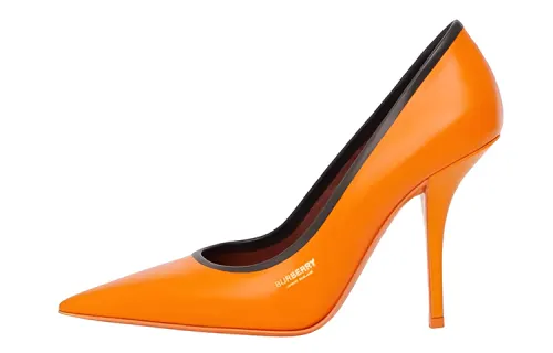 Burberry Slim Heel High Heels Women's Bright Orange