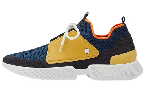 HERMES Expert Sports Abrasion Resistant Low top Casual Shoes Men's Blue Yellow Orange
