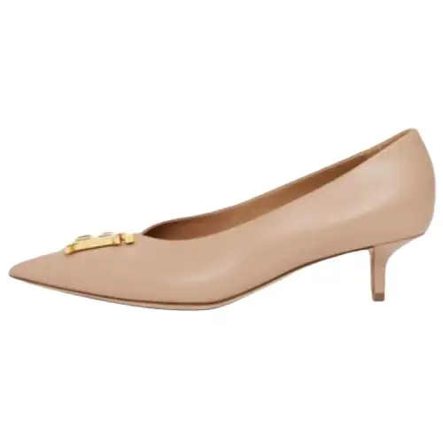 Burberry Leather Slim Heel High Heels Women's Nude