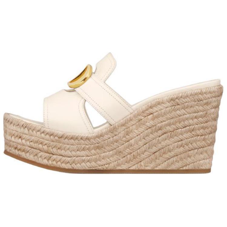 DIOR 30 Montaigne Slide Slippers 9.5cm Women's White