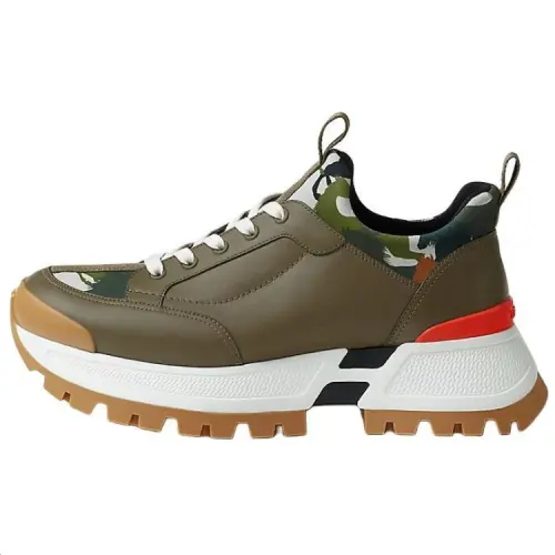 HERMES Jumpy Low top Casual Shoes Men's Brown Green