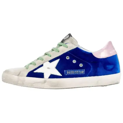 Golden Goose Super Star Skateboard Shoes Women's Low Top Blue