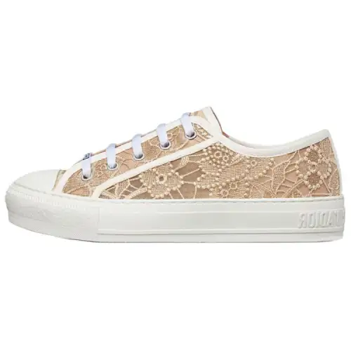 DIOR Walk'n'Dior Platform Shoes Mesh Low top Stylish Skateboarding Shoes Women's Gold