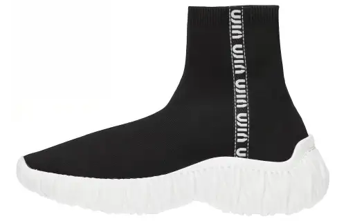 MIU MIU Fabric Ankle Boots Women's Black