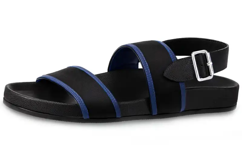 LOUIS VUITTON Lv Mirabeau Bicolor Taiga Leather Sandals 'Black'