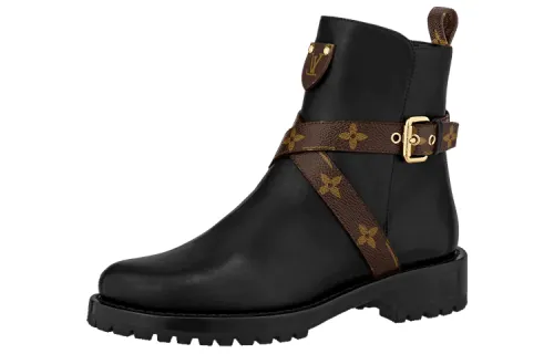 LOUIS VUITTON Discovery Ankle Boots Women's Black