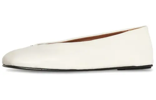 THE ROW Leather Flat Shoes Women's White