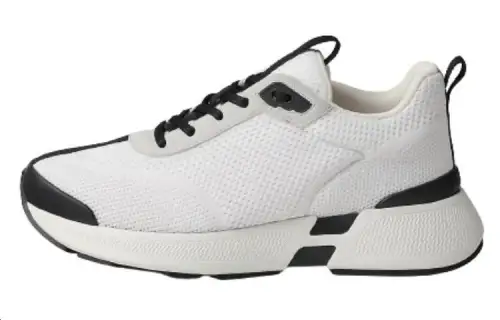 HERMES Heros Leather Low top Casual Shoes Men's Black White
