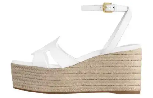 LOUIS VUITTON Isola Leather One Strap Sandals 4cm Women's White