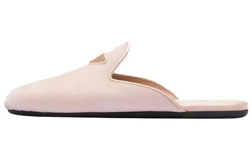 PRADA Logo-plaque Velvet Slippers