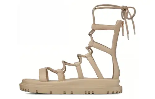 DIOR Abbesse Leather Roman Sandals Women's Beige