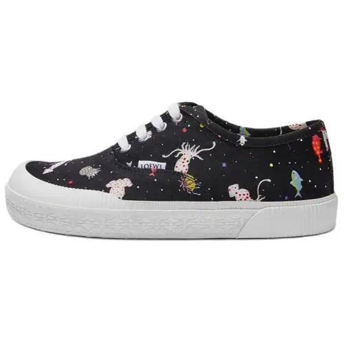 LOEWE x Suna Fujita Terra Vulca Low top Canvas Shoes Men's Black