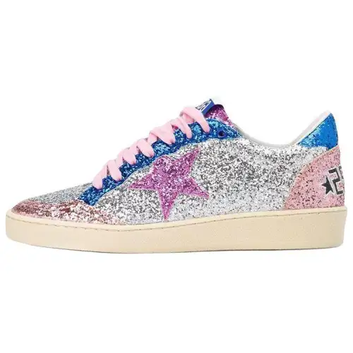 Golden Goose Ball Star Low top Skateboard Shoes Women's Multicolor Rose