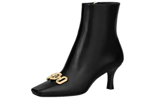 LOUIS VUITTON Rotary Cow Leather Ankle Boots Women's Black