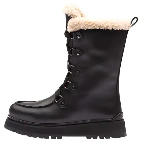 MIU MIU Leather Ankle Boots Women's Pitch Black