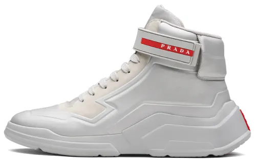 PRADA Casual Shoes Men's High Top Silver