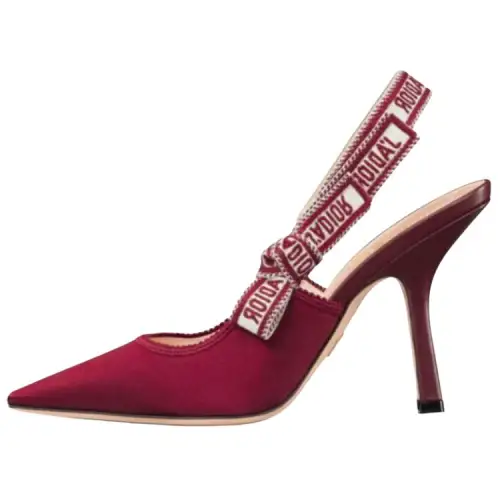 DIOR J'Adior Leather Slim Heel High Heels 10cm Women's Red