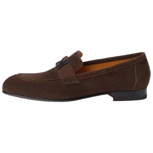 HERMES PARIS Loafers Men's Brown