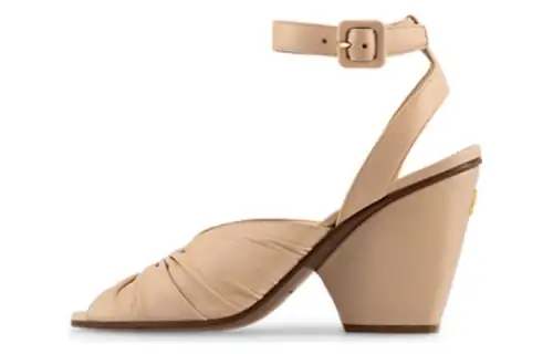 LOUIS VUITTON Olympia One Strap Sandals Women's Beige