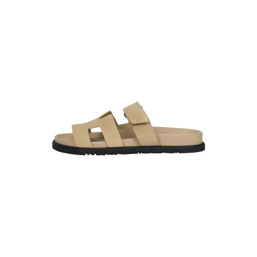 HERMES Chypre Slide Slippers Women's Beige