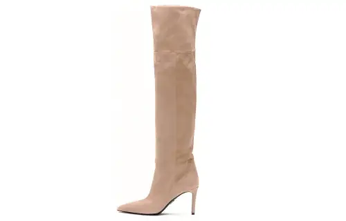 PRADA Suede Knee High Boots 8.5cm Women's Brown