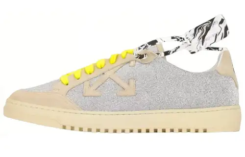 OFF WHITE Low top Skateboard Shoes Women's Silver