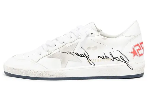 Golden Goose Ball Star Cow Leather Skateboard Shoes Men's White