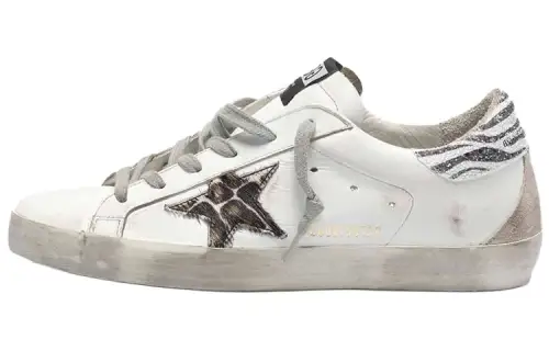 Golden Goose Super Star Stylish Skateboarding Shoes Women's White Zebra Tail Distressed