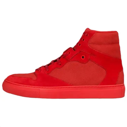 Balenciaga Monochrome Suede High top Skateboard Shoes Men's Red