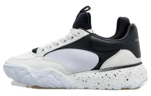 Alexander McQueen Court Tech Leather Sneakers 'White Black'