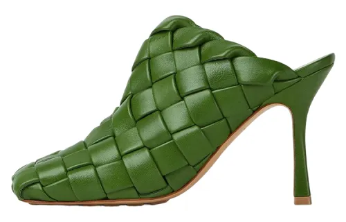 Bottega Veneta Stretch Square Toe Closed Toe Slippers Women's Green