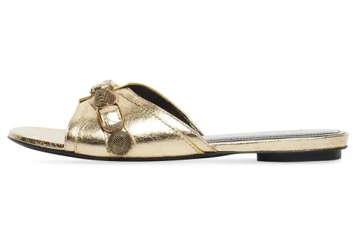 Balenciaga Cagole Slide Slippers Women's Gold