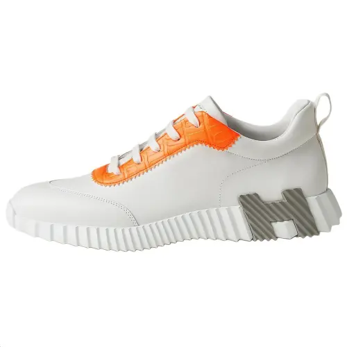 HERMES Bouncing Low top Casual Shoes 4cm Men's White