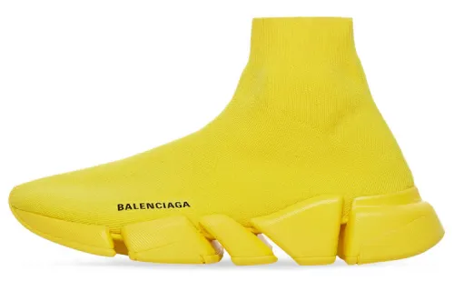 Balenciaga Speed 2.0 Monochrome Recycled Knit Yellow