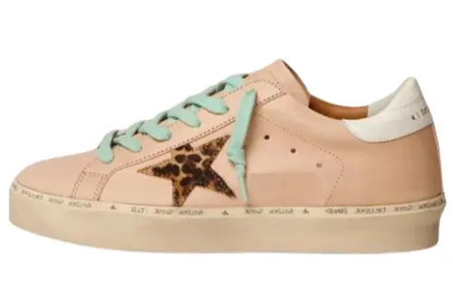 Golden Goose Hi Star Skateboard Shoes Women's Low Top Pink/Black/Yellow/White