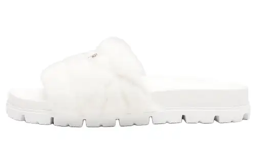 PRADA Triangle Slide Slippers Women's White