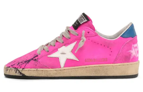 Golden Goose Ball Star Skateboard Shoes Women's Pink Distressed
