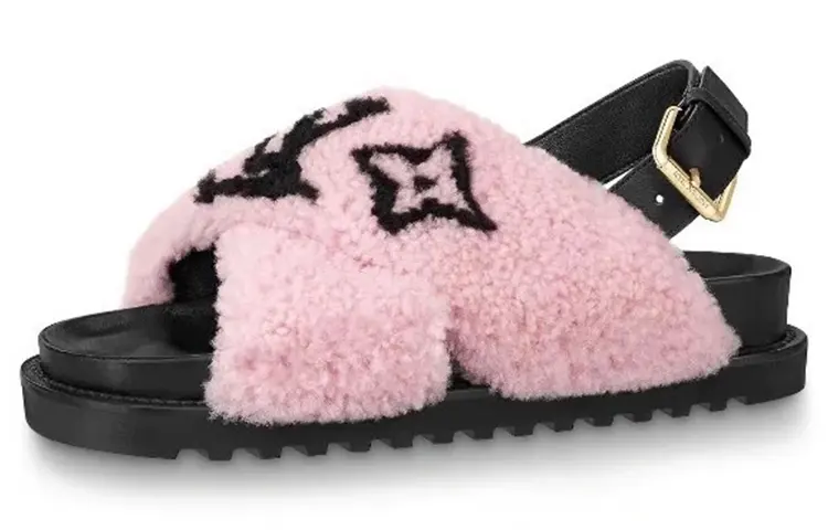 LOUIS VUITTON Paseo Comfort One Strap Sandals Women's Pink