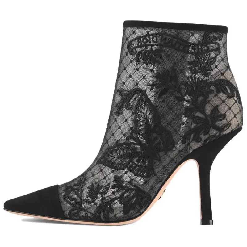 DIOR Capture Suede Ankle Boots Women's Black