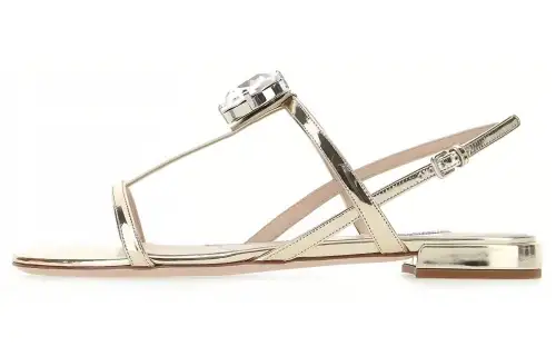 MIU MIU One Strap Sandals Women's Gold