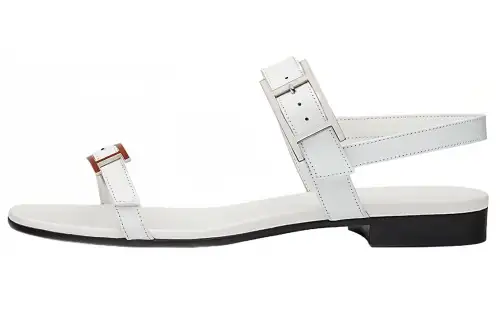 HERMES One Strap Sandals Women's White