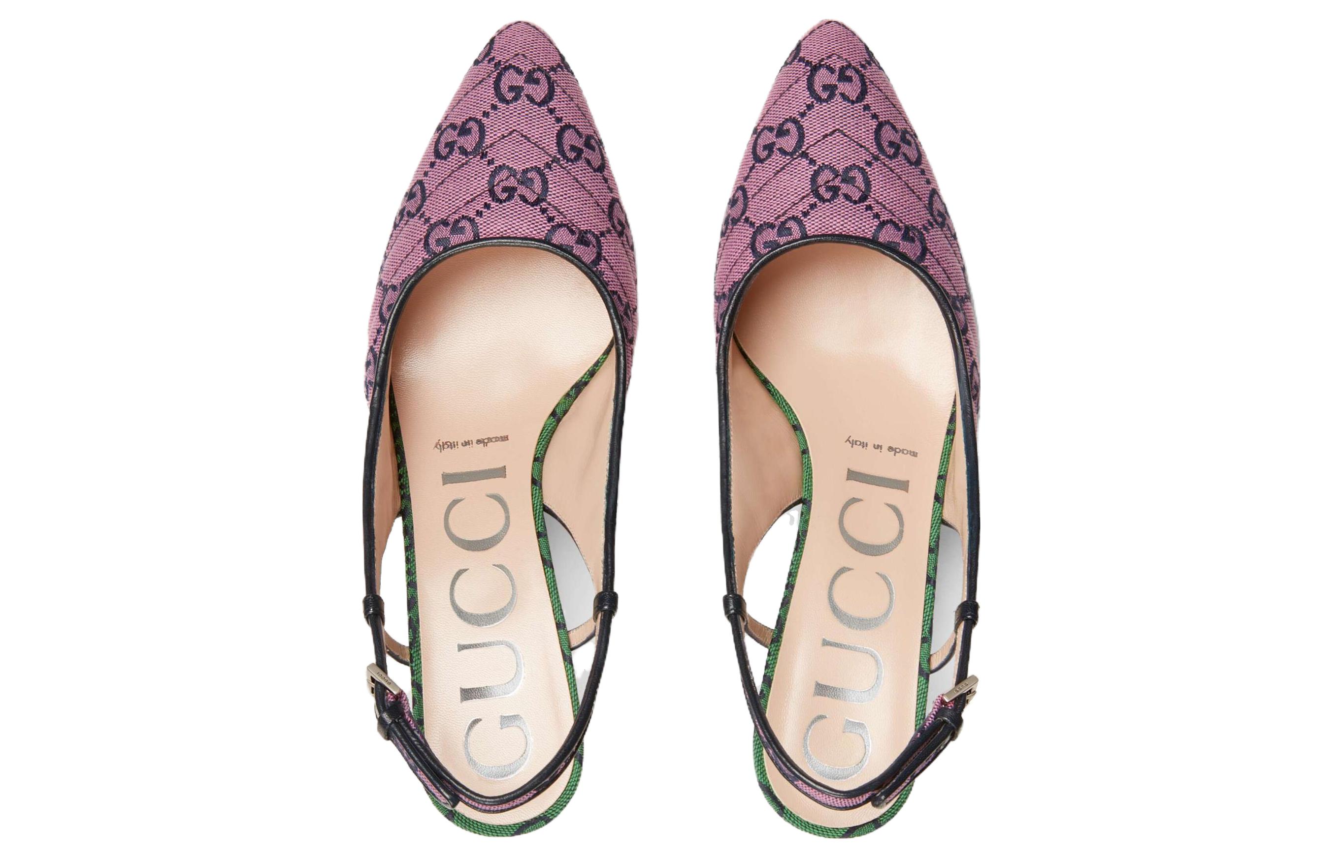 GUCCI Print Cone Heel High Heels Women's Pink