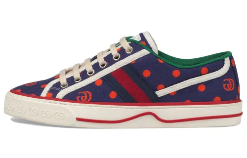 GUCCI Tennis 1977 Stylish Skateboarding Shoes Women's Blue Red